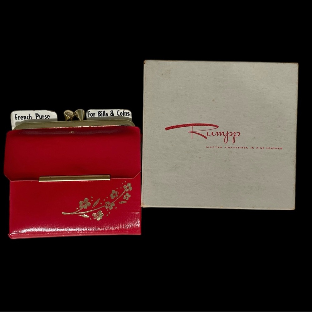 Rare New Vintage Rumpp Red Leather French Purse Wallet Grandmacore